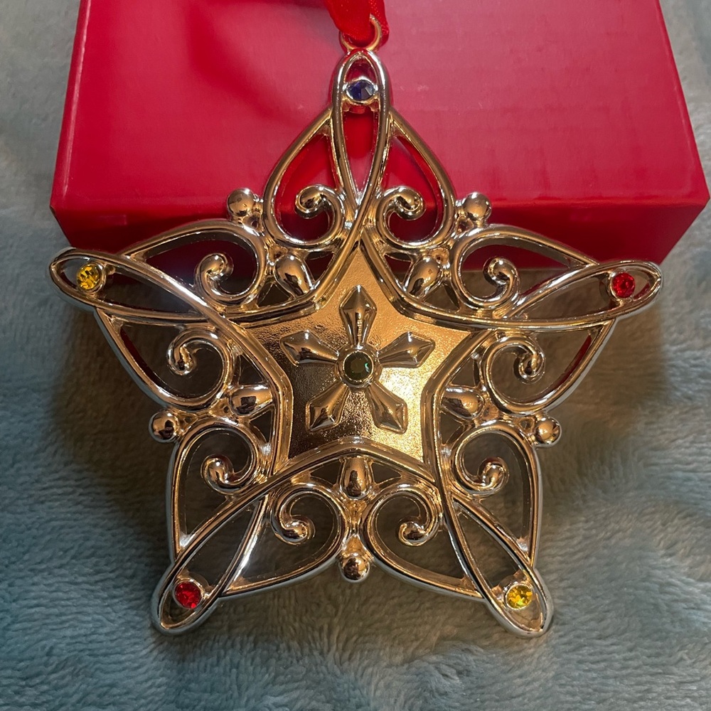 Lenox Snowflake Sparkle and Scroll with multicolor gems